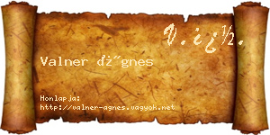Valner Ágnes névjegykártya